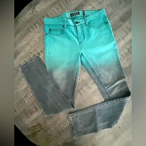 VINTAGE RUDE Men's Gradient Green and Gray Dress Pants